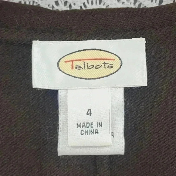 Vintage Talbots 100% wool shawl neck women's pea coat unlined 4 brown - Picture 4 of 7